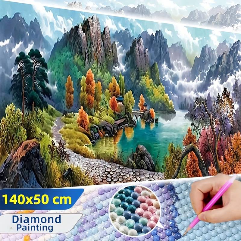 5D Diamond Paintings Paint By Numbers For Adults And Beginners, Paint By  Numbers Kit On Canvas, Frameless DIY Landscape Home Decor  140x50cm/55.1x19.7i